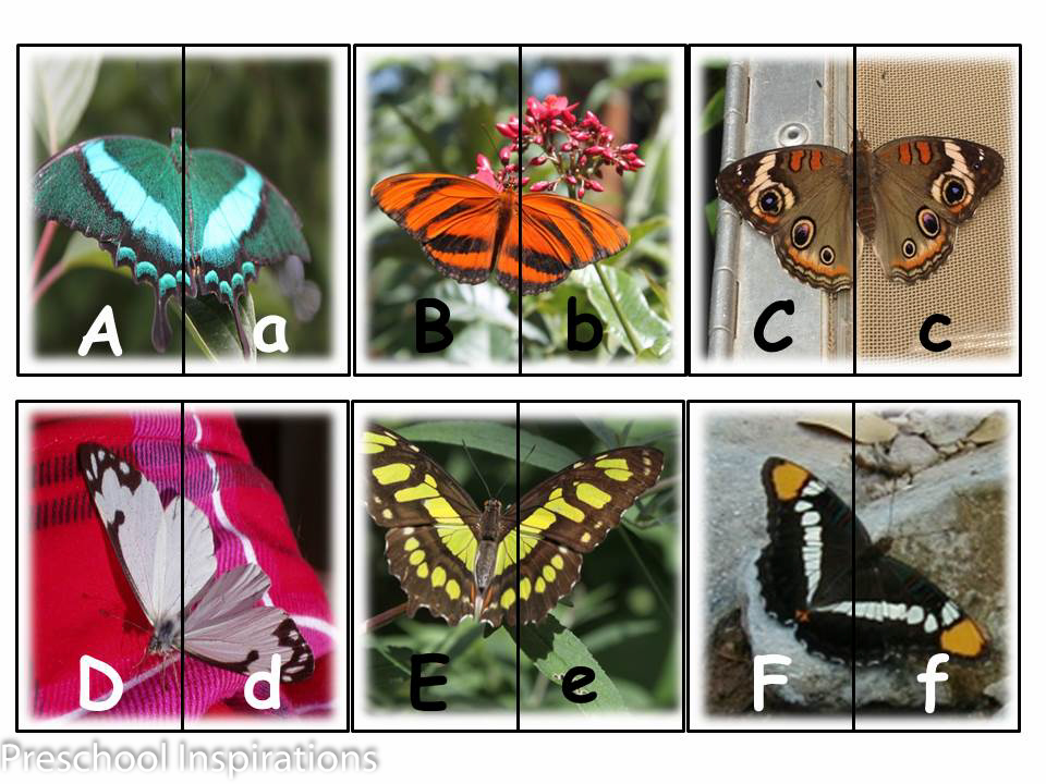 Preschool Inspirations- Butterfly Alpahbet Matching Cards-2