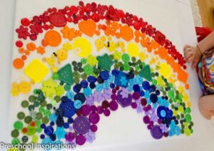 Rainbow Button Collage Craft by Preschool Inspirations-5