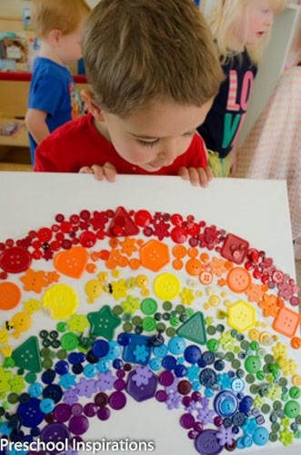 Rainbow Button Collage Craft by Preschool Inspirations-6
