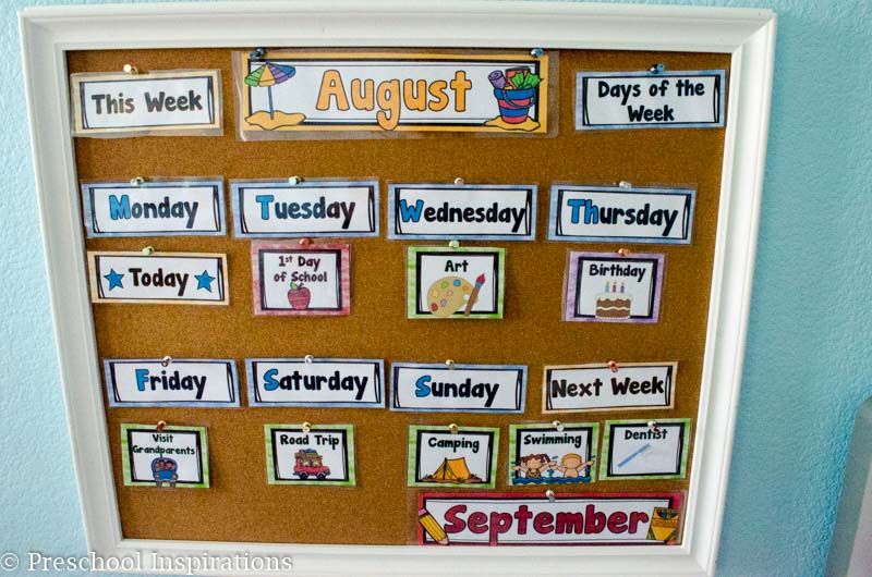 This is a perfect first calendar for home or school. Learn about the days of the week and months of the year in a way designed just for children from preschool through first grade | Preschool Inspirations