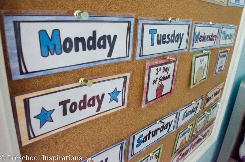 This is a perfect first calendar for home or school. Learn about the days of the week and months of the year in a way designed just for children from preschool through first grade | Preschool Inspirations