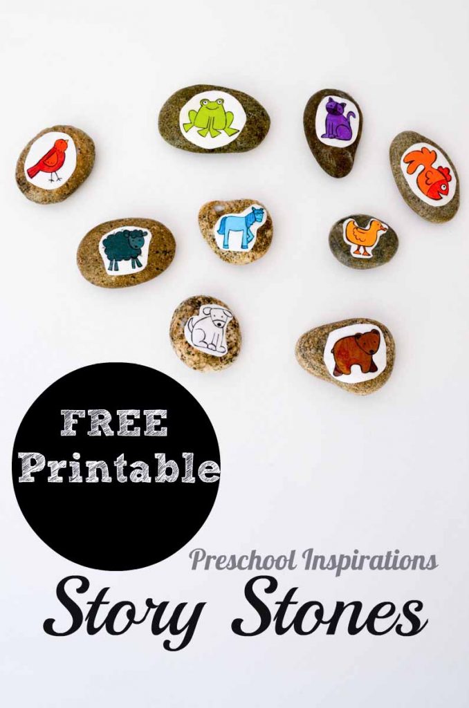 Brown Bear Story Stones with FREE printable - Preschool Inspirations