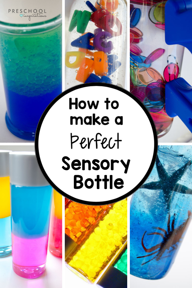 Tips and tricks from a sensory bottle addict! Ideas on how to make a perfect, easy, diy sensory bottle. #preschoolinspirations #sensory #sensorybottle #diy