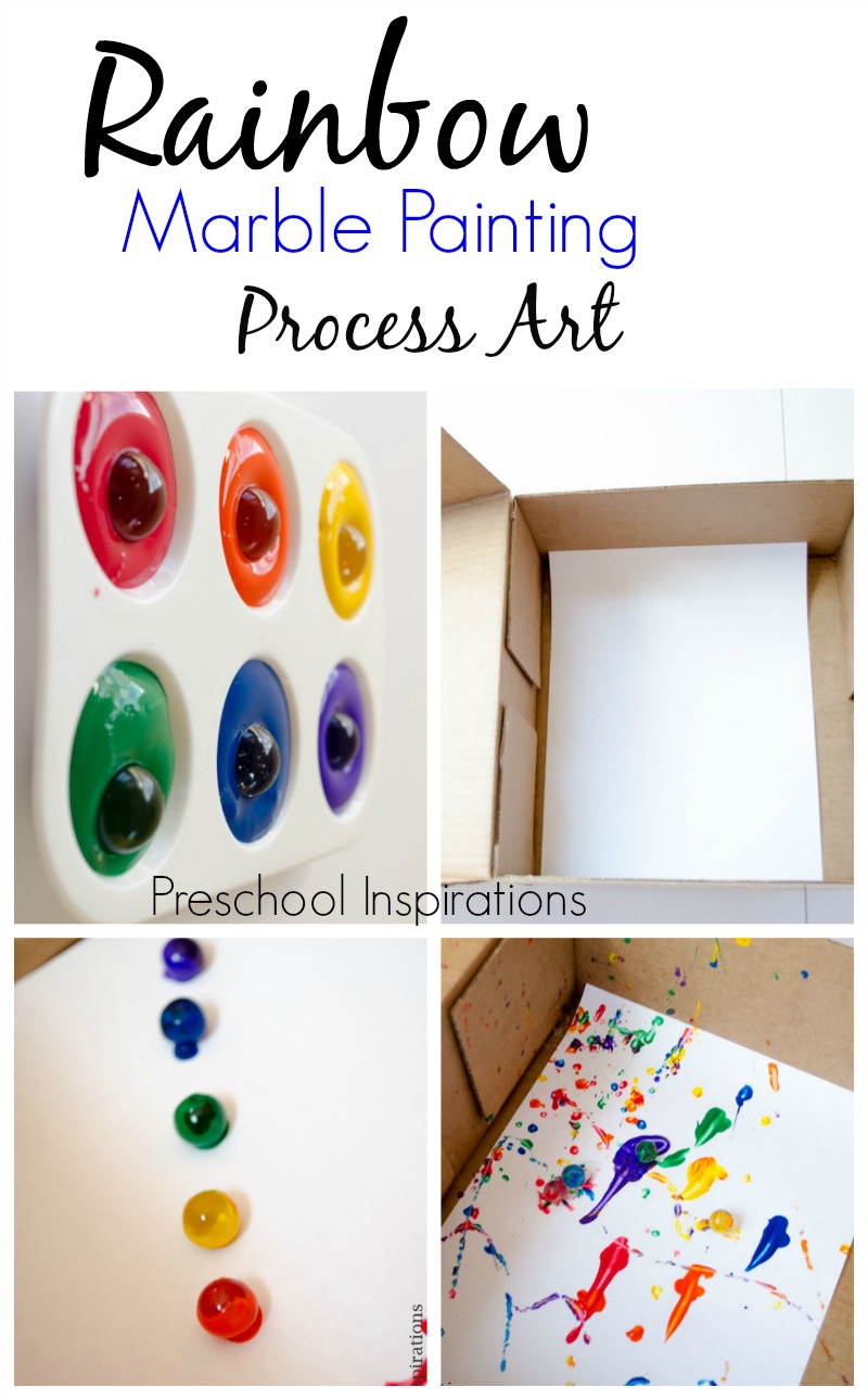 Rainbow Marble Painting -- A process art experience for children