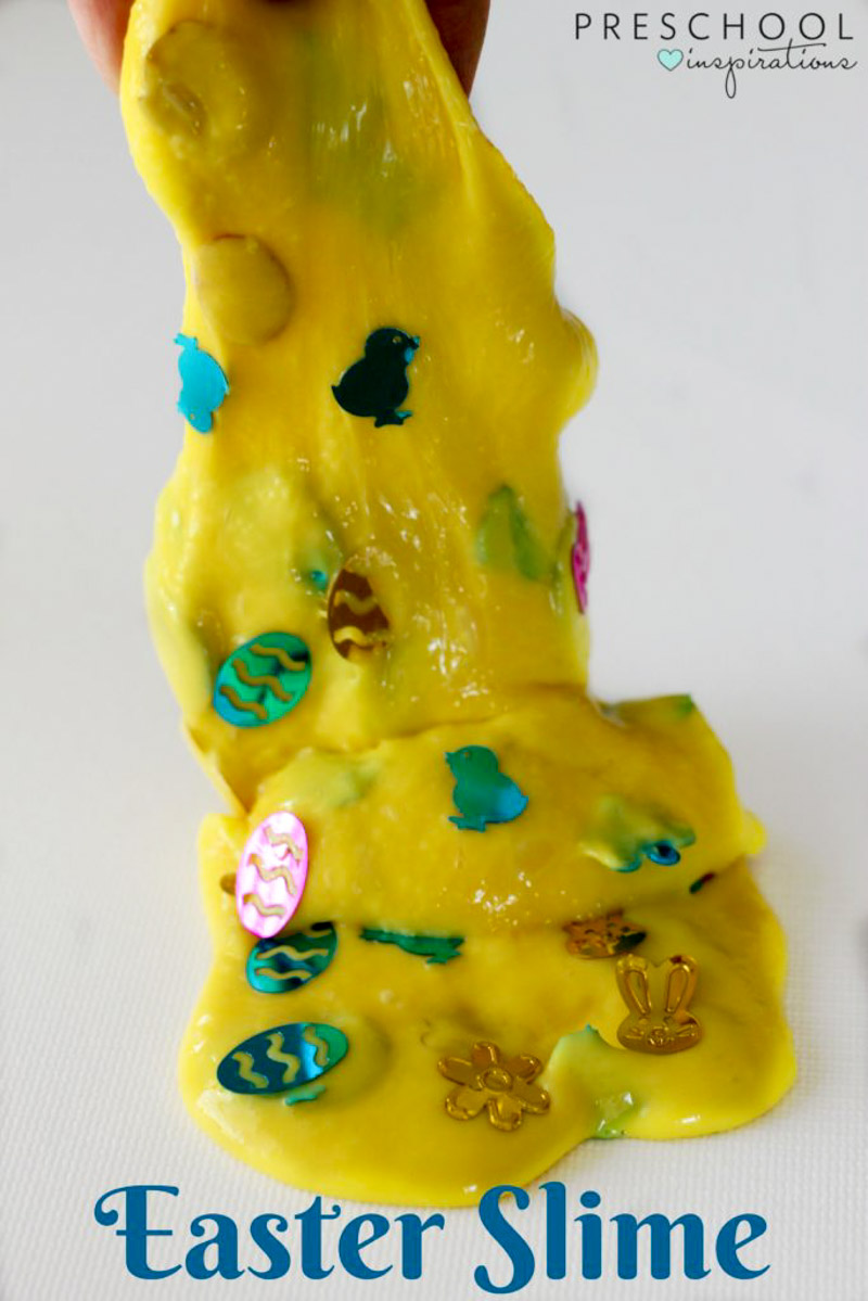  Easter Slime is a entertaining sensory activity for kids of all ages. It's a fun way to celebrate the up-coming holiday and sure to be a hit with your kids.