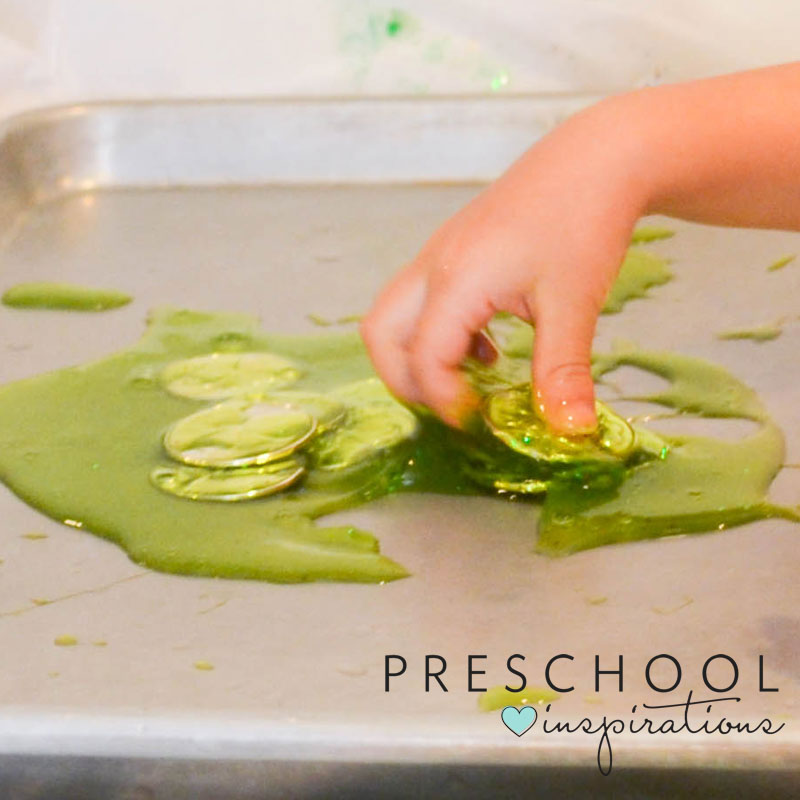 Need a great sensory activity for St. Patrick's Day? This leprechaun slime recipe is sure to be a hit!