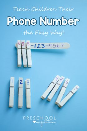 Need a quick and easy way to teach your child your phone number? This hands-on method with clothespins and a craft stick works like magic! Plus, it sticks!