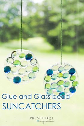 This preschool craft is a great way to decorate windows. Make a glass gem and glue suncatcher.