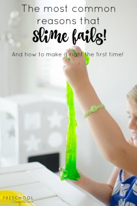 Read the most common reasons why slime fails to make sure that you get your homemade slime recipe to work right the first time!