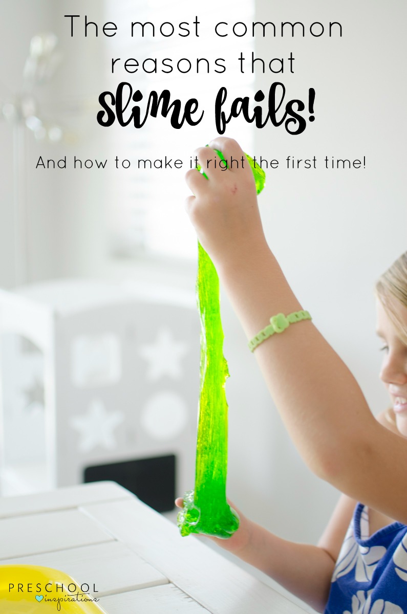 Read the most common reasons for slime gone wrong and why slime fails to make sure that you get your homemade slime recipe to work right the first time!