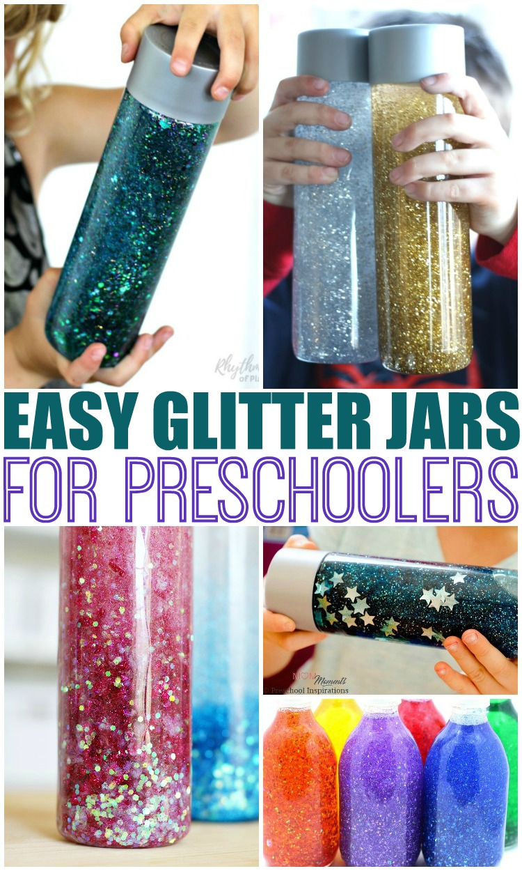 Glitter Jar tutorials that are perfect for the classroom or home. These calming glitter jars are an amazing tool to help soothe children through big emotions, anxiety, and to help as a self-regulation technique. These also make fabulous timers. #glitterjars #calmdownbottle #preschool #kindergarten #glitterjarsdiy #mindfulness #sensory #spd #autism