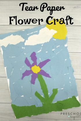 Torn paper flowers for kids to make