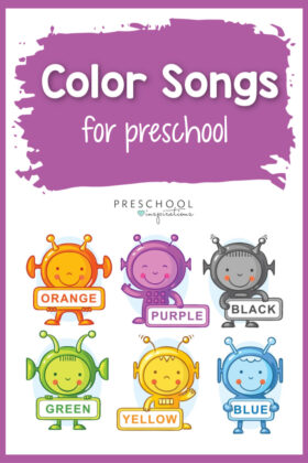 Learning about colors is an essential part of any preschool, and we think that using songs is the best way to do it! These color songs are great for toddlers, too. The list includes Spanish songs, too! #preschool #colors #songsforkids #preschoolsongs #toddlersongs