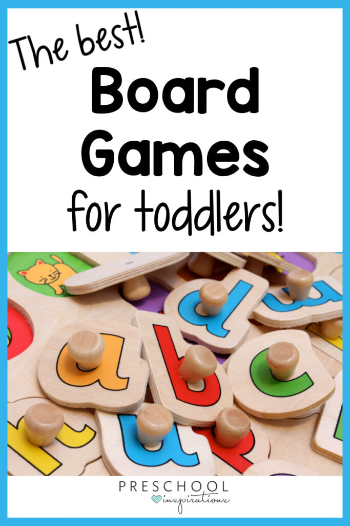 picture of large alphabet puzzle pieces with the text the best board games for toddlers