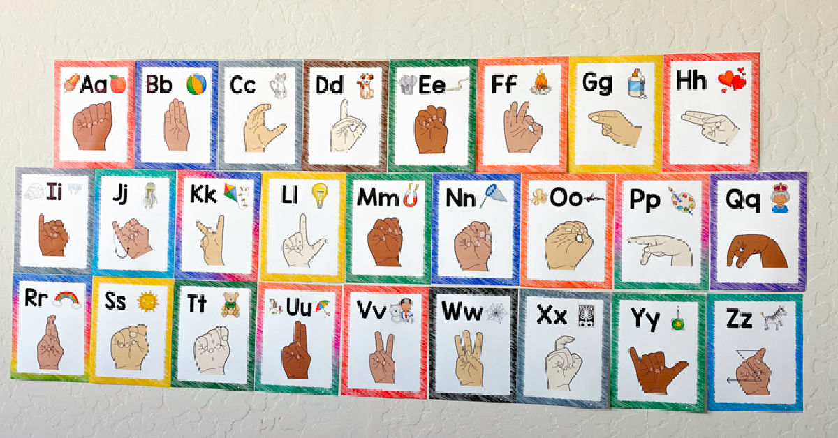 Sign Language Alphabet Printable Poster for Preschool and Kindergarten