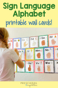 Sign Language Alphabet Printable Poster for Preschool and Kindergarten ...