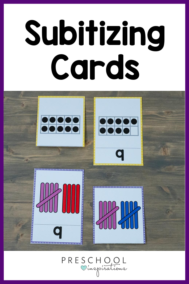 self-check subitizing cards showing the number nine in a pinnable image with the text subitizing cards