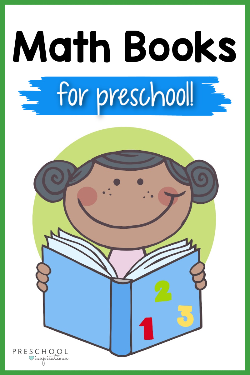 a clip art child reading a book with numbers on the cover and the text math books for preschool 